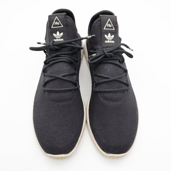 Adidas Trainers Pharrell Williams Tennis Hu Men's Size 10.5 Black Knit Sneakers - Picture 2 of 9